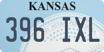 KS license plate 396IXL