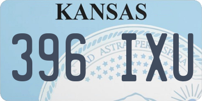 KS license plate 396IXU