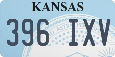 KS license plate 396IXV