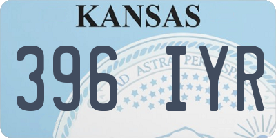 KS license plate 396IYR
