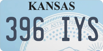 KS license plate 396IYS