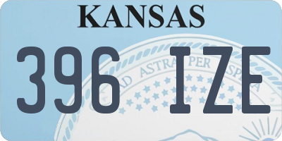 KS license plate 396IZE