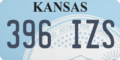 KS license plate 396IZS