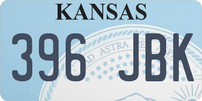 KS license plate 396JBK
