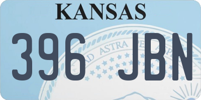 KS license plate 396JBN
