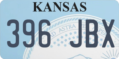 KS license plate 396JBX