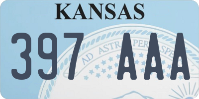 KS license plate 397AAA