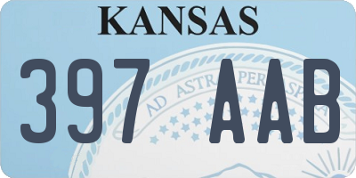 KS license plate 397AAB