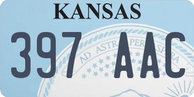 KS license plate 397AAC