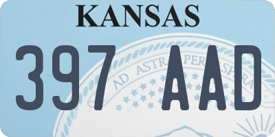 KS license plate 397AAD