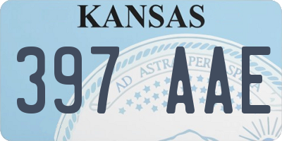 KS license plate 397AAE