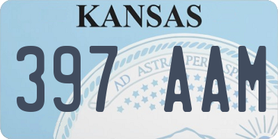 KS license plate 397AAM