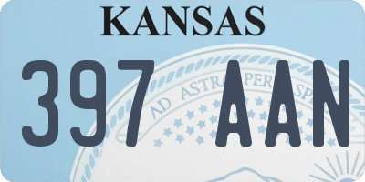 KS license plate 397AAN