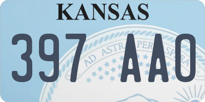 KS license plate 397AAO