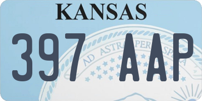 KS license plate 397AAP