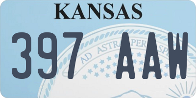 KS license plate 397AAW