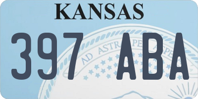 KS license plate 397ABA