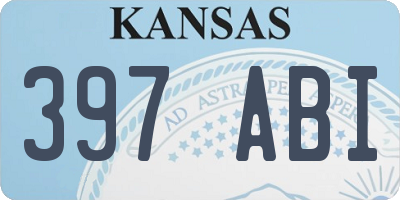 KS license plate 397ABI