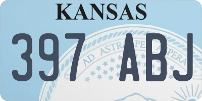 KS license plate 397ABJ