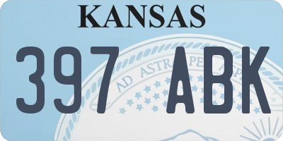 KS license plate 397ABK