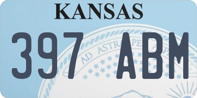 KS license plate 397ABM