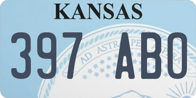 KS license plate 397ABO