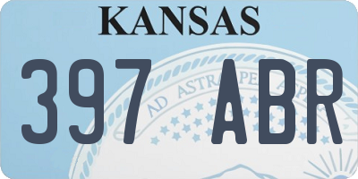 KS license plate 397ABR
