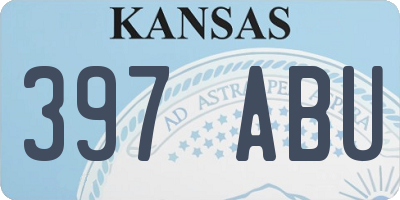 KS license plate 397ABU