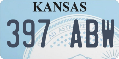 KS license plate 397ABW