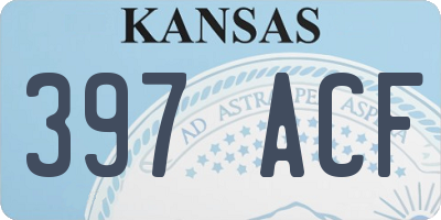 KS license plate 397ACF