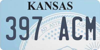 KS license plate 397ACM