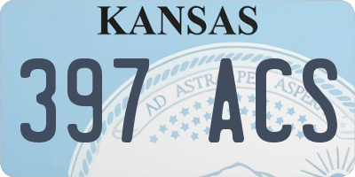 KS license plate 397ACS