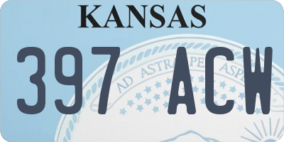 KS license plate 397ACW