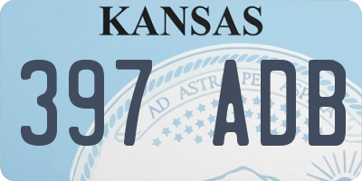 KS license plate 397ADB