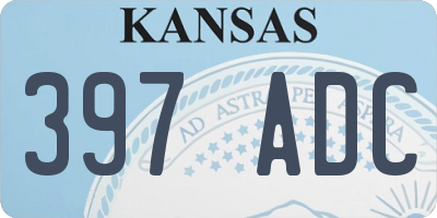 KS license plate 397ADC