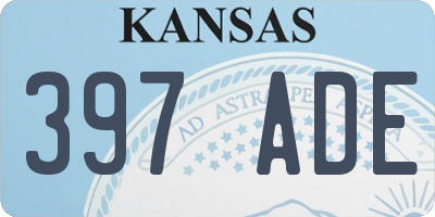 KS license plate 397ADE