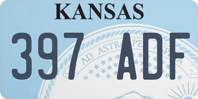 KS license plate 397ADF