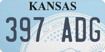 KS license plate 397ADG