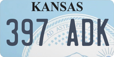KS license plate 397ADK