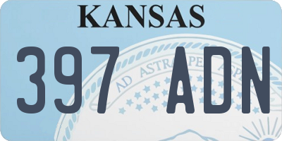 KS license plate 397ADN
