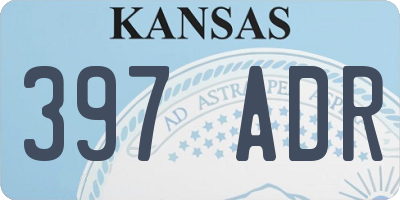 KS license plate 397ADR
