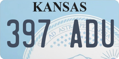 KS license plate 397ADU