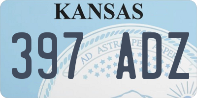 KS license plate 397ADZ