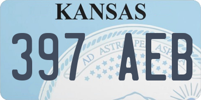 KS license plate 397AEB