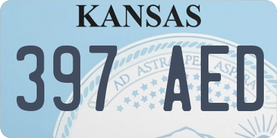 KS license plate 397AED