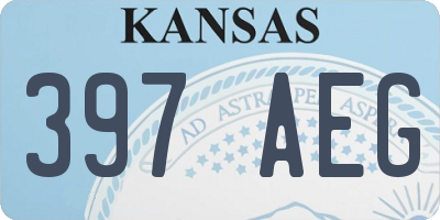 KS license plate 397AEG