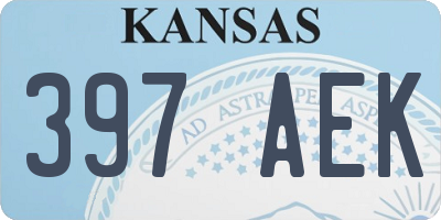 KS license plate 397AEK