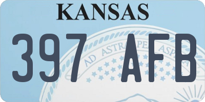 KS license plate 397AFB