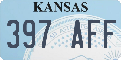 KS license plate 397AFF