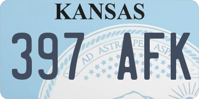 KS license plate 397AFK